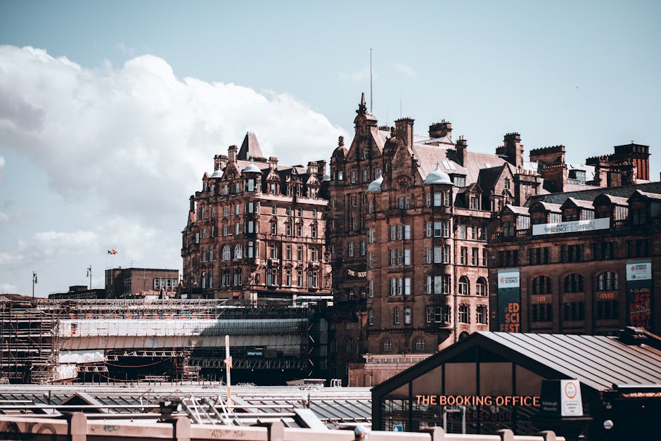 Explore historic architectural beauty in Edinburgh, Scotland under a bright sky.